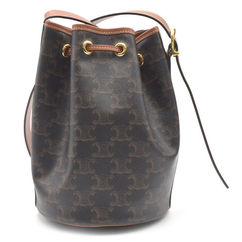 Celine Drawstring Small Bag Triomphe Canvas Calfs… - image 3